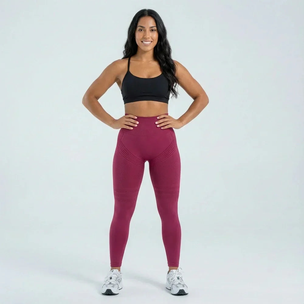 3D Leggings – Burgundy