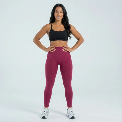 3D Leggings – Burgundy