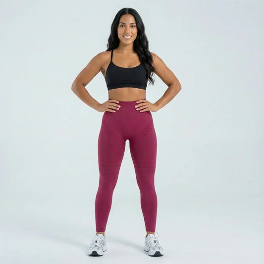 3D Leggings – Burgundy