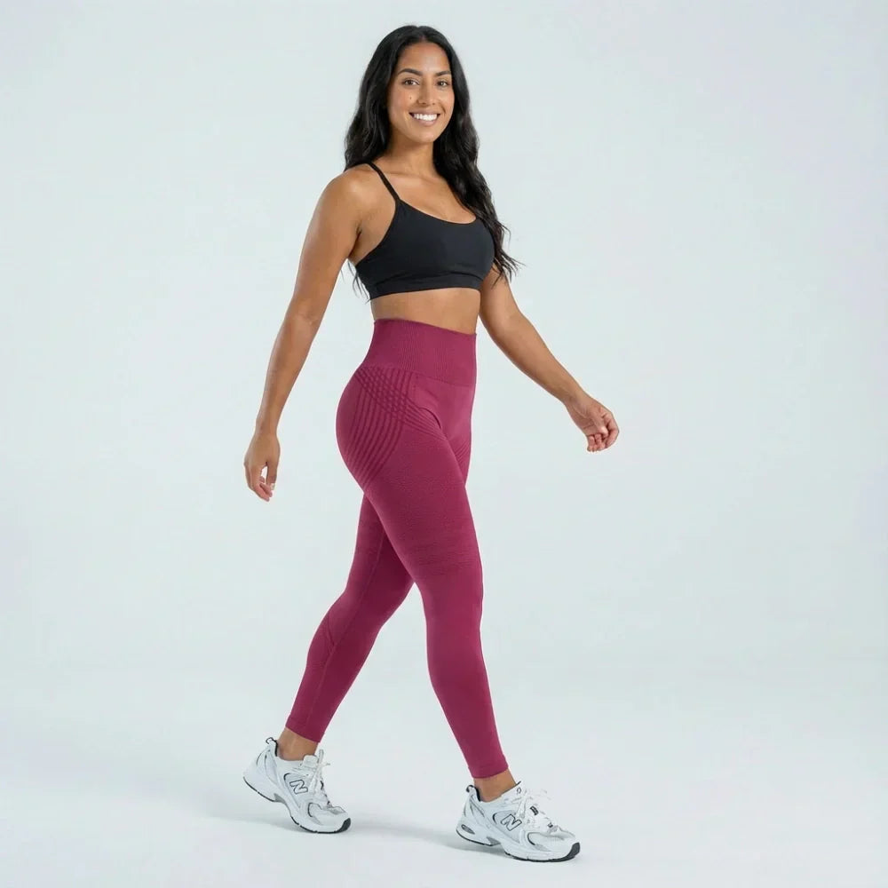 3D Leggings – Burgundy
