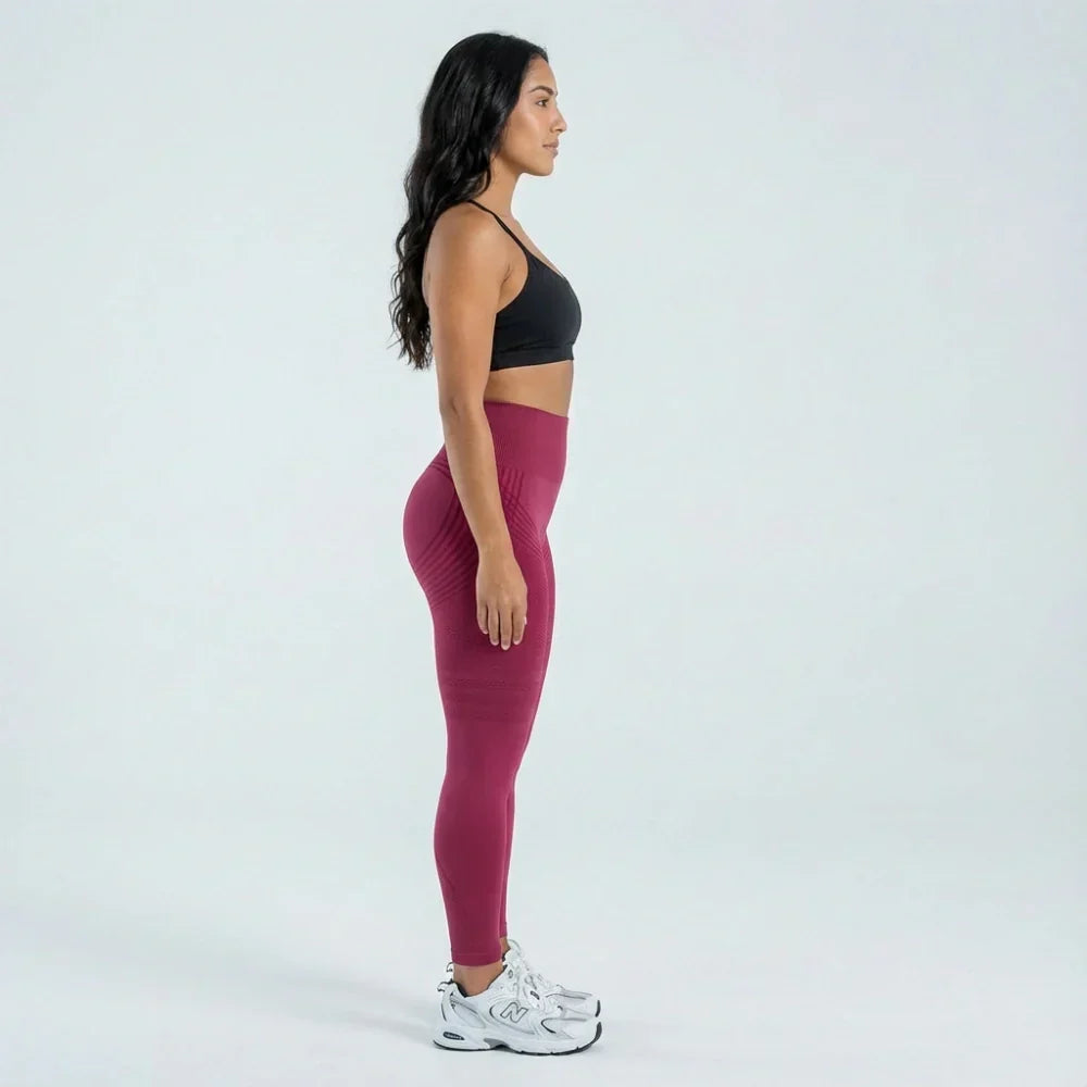 3D Leggings – Burgundy