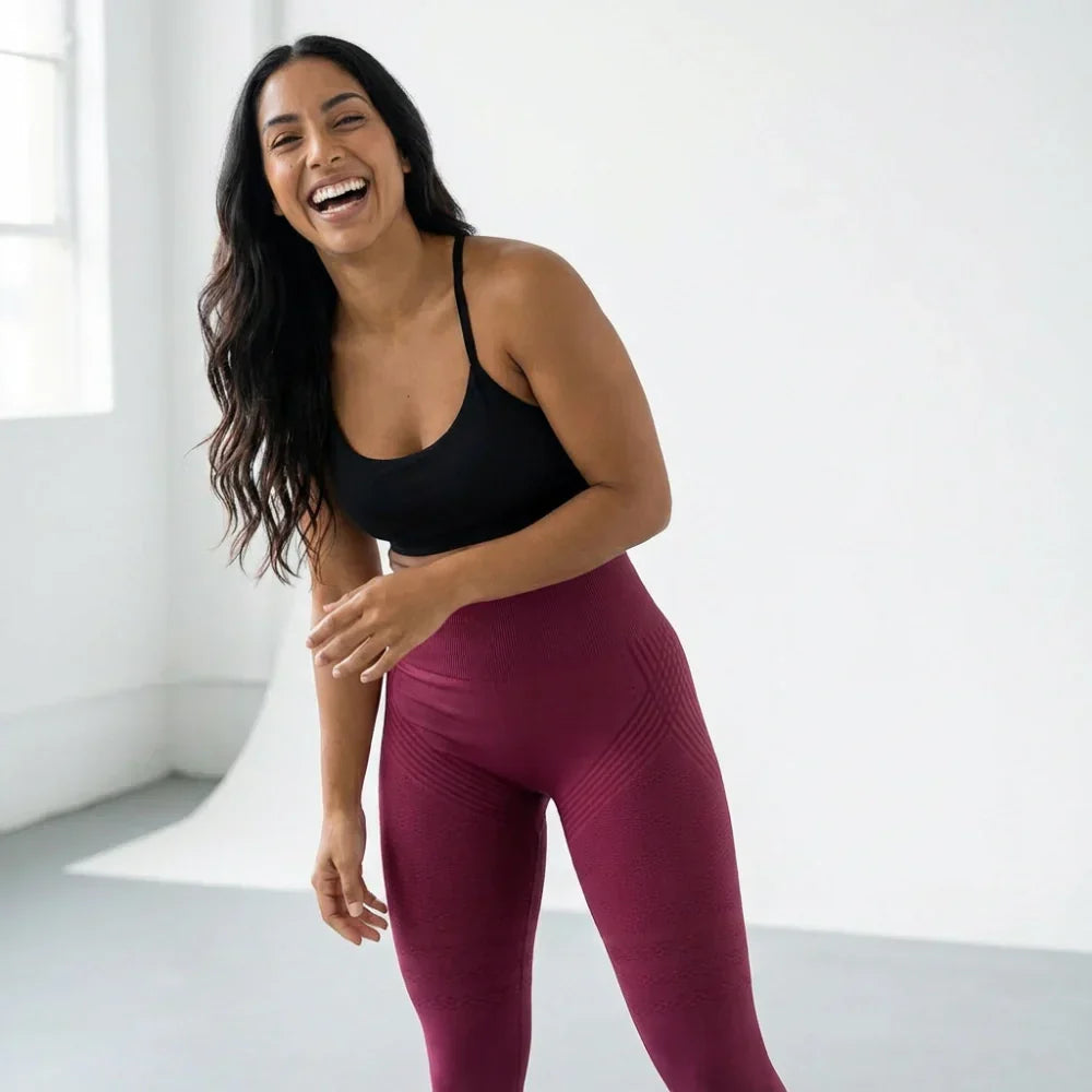 3D Leggings – Burgundy