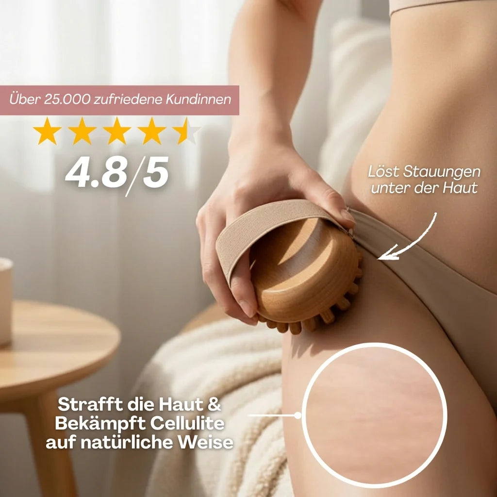Wooden Anti-Cellulite Body Roller – Boosts Blood Circulation and Smooths Skin