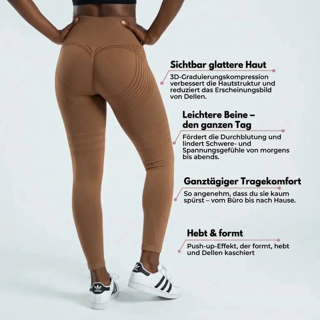 3D Leggings - Brown Coffee