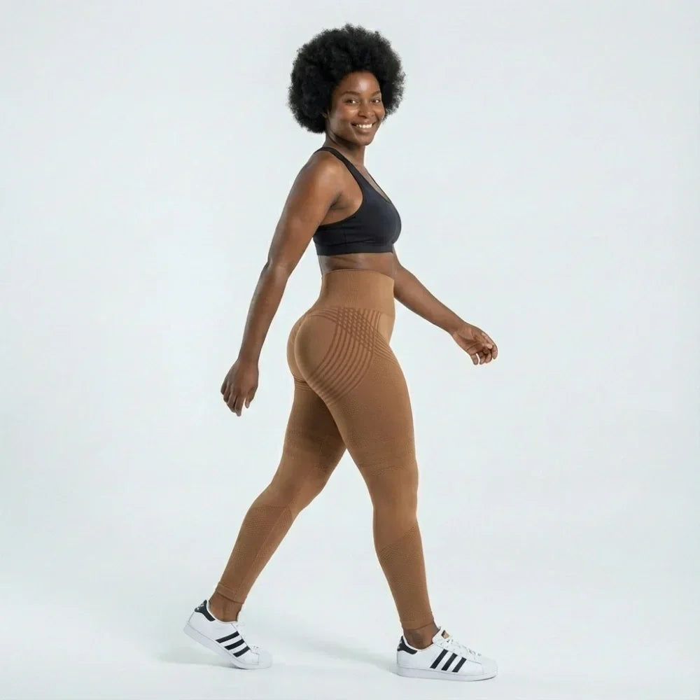3D Leggings - Brown Coffee